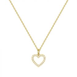 Collier femme coeur edora plaque or et oxydes - colliers-femme - edora - 0