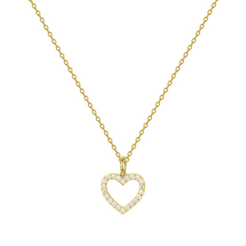 Collier femme coeur edora plaque or et oxydes - colliers-femme - edora