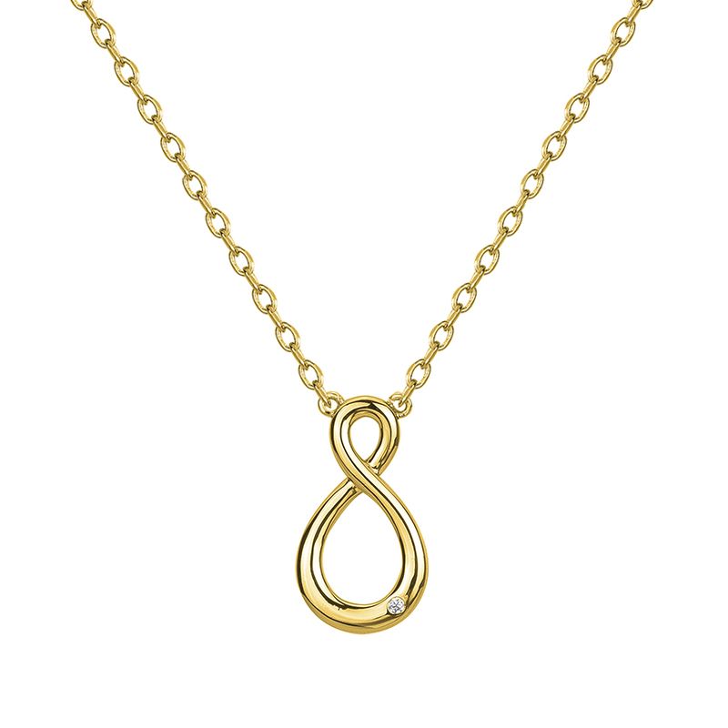 Collier femme signe infini edora plaque or et oxydes
 - colliers-femme - edora