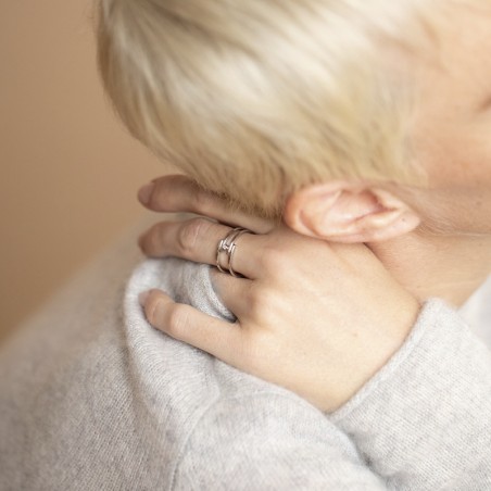 Bague femme evidence la garçonne argent 925/1000 et diamant  – bagues femme