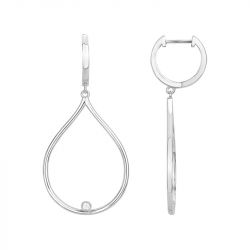 Boucles d'oreilles femme pendantes envolée la garçonne argent 925/1000 et diamants - boucles-d-oreilles-femme - edora - 0