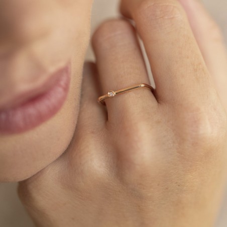 Bague femme funambule la garçonne plaqué or et diamant – bagues femme