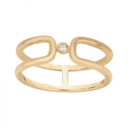 Bague femme harmonie la garçonne plaqué or et diamant - bagues-femmes - edora - 0