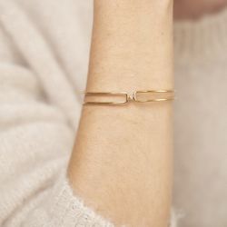 Bracelets plaqué or : jonc plaqué or, bracelet femme plaqué or - bracelets-femme - edora - 2