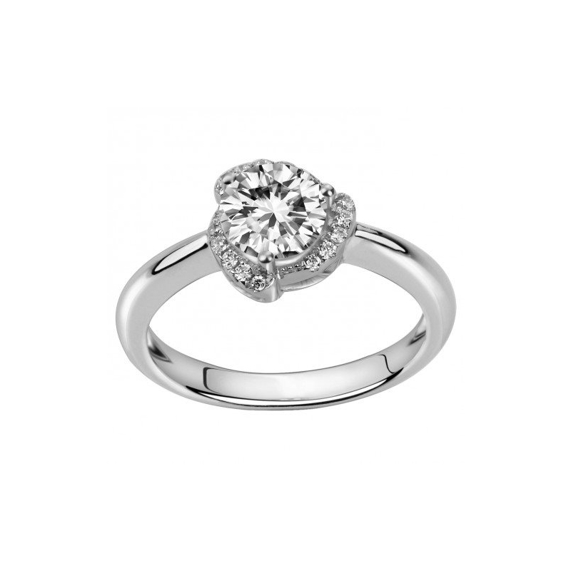Bague femme solitaire edora argent 925/1000 et oxydes - bagues-femmes - edora