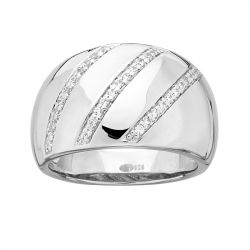 Bague femme bombée edora argent 925/1000 et oxydes
 - bagues-femmes - edora - 0