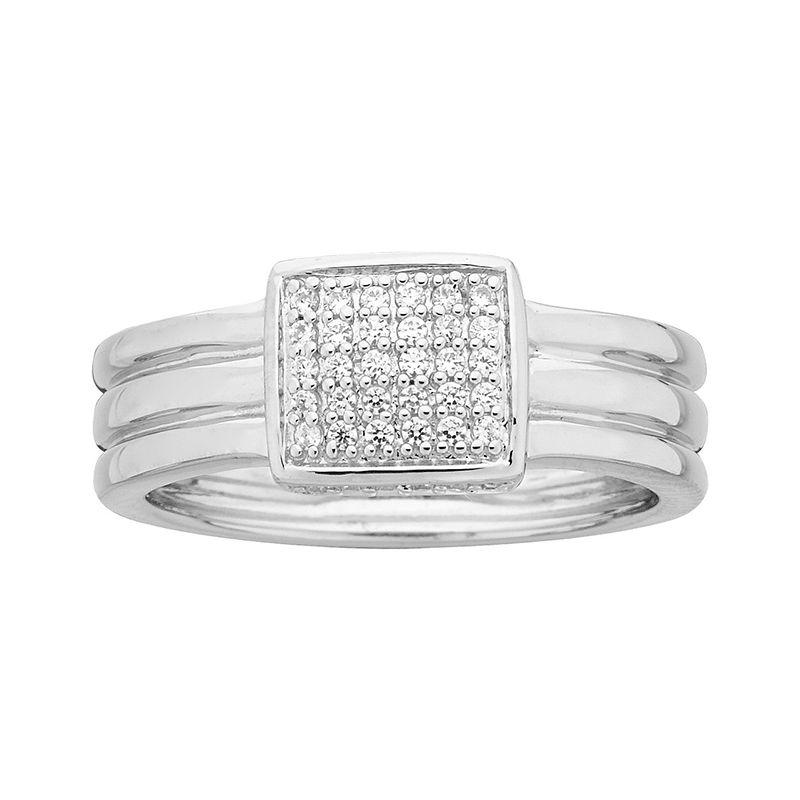 Bague femme triple anneaux edora argent 925/1000 et oxydes
 - bagues-femmes - edora