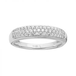 Bague femme semi bombée edora argent 925/1000 et oxydes - bagues-femmes - edora - 0
