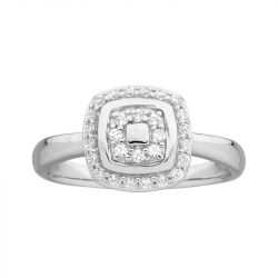 Bague femme carré edora argent 925/1000 et oxydes
 - bagues-femmes - edora - 0