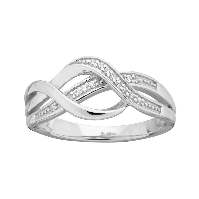 Bague femme vagues alternées edora argent 925/1000 et oxydes
 - bagues-femmes - edora