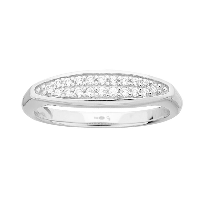 Bague femme ovale edora argent 925/1000 et oxydes - bagues-femmes - edora