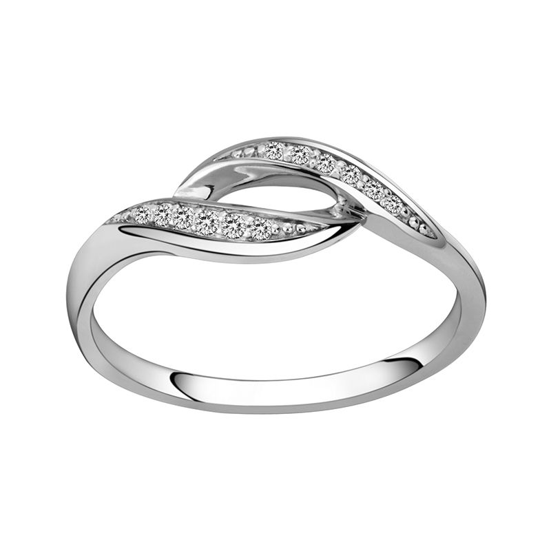 Bague femme vague edora argent 925/1000 et oxydes - bagues-femmes - edora