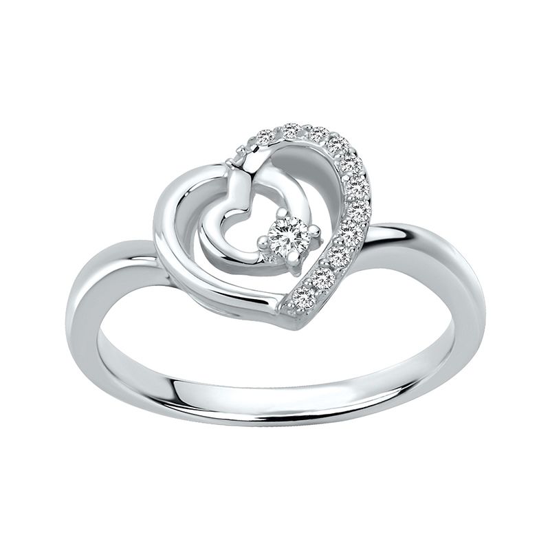 Bague femme coeur edora argent 925/1000 et oxydes
 - bagues-femmes - edora