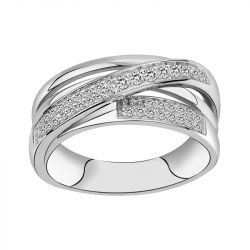 Bague femme entrelacé edora argent 925/1000 et oxydes
 - bagues-femmes - edora - 0