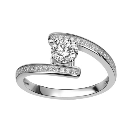 Bague femme solitaire fantaisie edora argent 925/1000 et oxydes – bagues femme