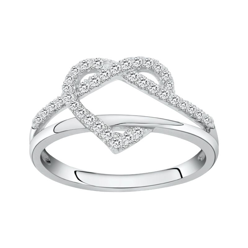 Bague femme coeur edora argent 925/1000 et oxydes - bagues-femmes - edora