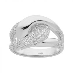Bague femme ruban empierré edora argent 925/1000 et oxydes - bagues-femmes - edora - 0
