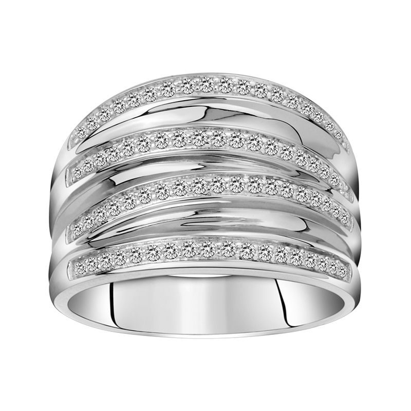 Bague femme empierrée edora argent 925/1000 et oxydes - bagues-femmes - edora