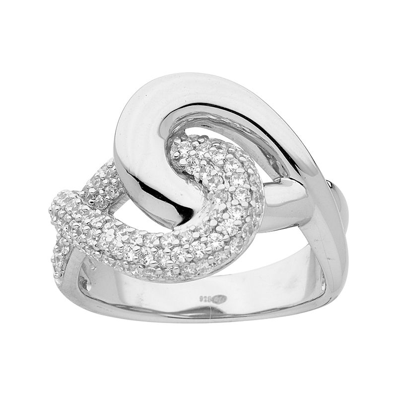 Bague femme ruban edora argent 925/1000 et oxydes - bagues-femmes - edora