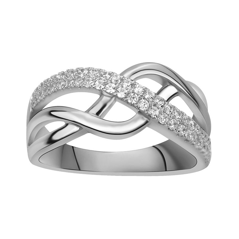Bague femme vagues edora argent 925/1000 et oxydes - bagues-femmes - edora