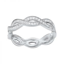 Bague femme liens edora argent 925/1000 et oxydes - bagues-femmes - edora - 0