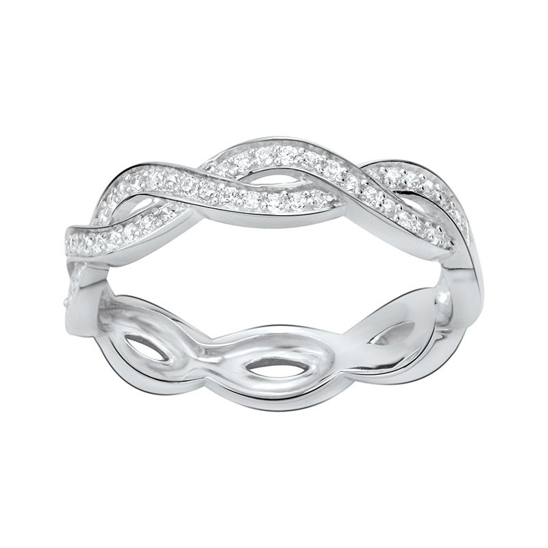 Bague femme liens edora argent 925/1000 et oxydes - bagues-femmes - edora