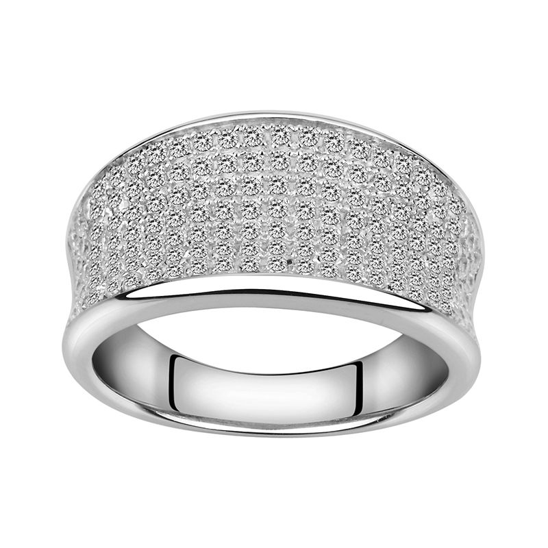 Bague femme pavage edora argent 925/1000 et oxydes - bagues-femmes - edora