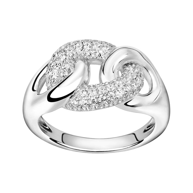 Bague femme liens edora argent 925/1000 et oxydes - bagues-femmes - edora