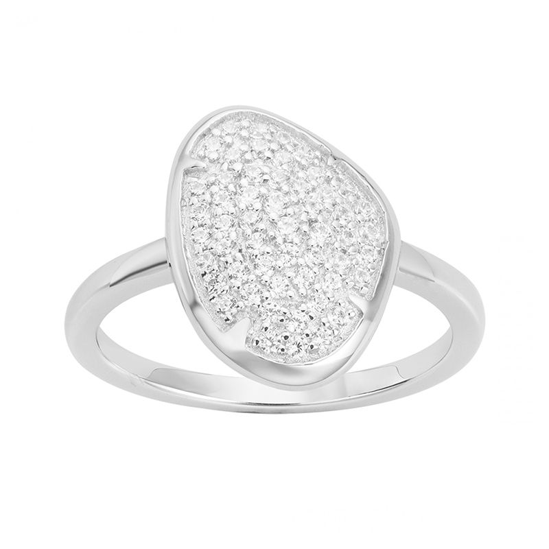Bague femme galet empierré edora argent 925/1000 et oxydes
 - bagues-femmes - edora