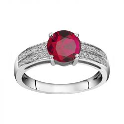 Bague femme edora argent 925/1000 et spinelle rouge - bagues-femmes - edora - 0