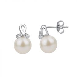 Boucles d'oreilles femme puces edora argent 925/1000 et perles
 - boucles-d-oreilles-femme - edora - 0
