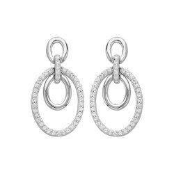 Boucles d'oreilles femme pendantes ovales edora argent 925/1000 et oxydes
 - boucles-d-oreilles-femme - edora - 0