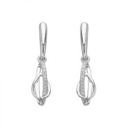Boucles d'oreilles femme pendantes entrelacées edora argent 925/1000 et oxydes
 - boucles-d-oreilles-femme - edora - 0