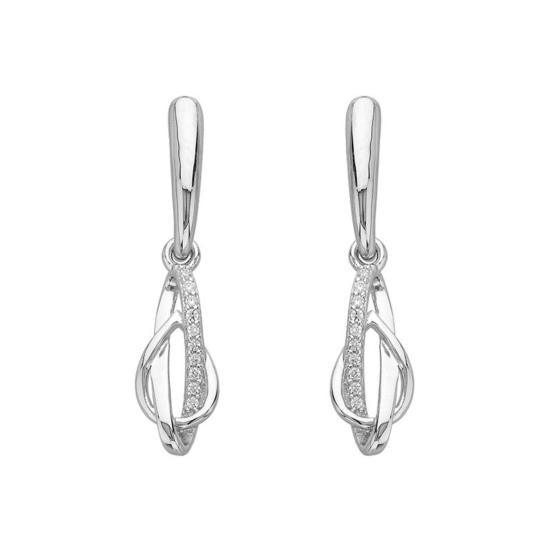 Boucles d'oreilles femme pendantes entrelacées edora argent 925/1000 et oxydes
 - boucles-d-oreilles-femme - edora