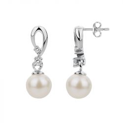 Boucles d'oreilles femme pendantes edora argent 925/1000 et perles
 - boucles-d-oreilles-femme - edora - 0