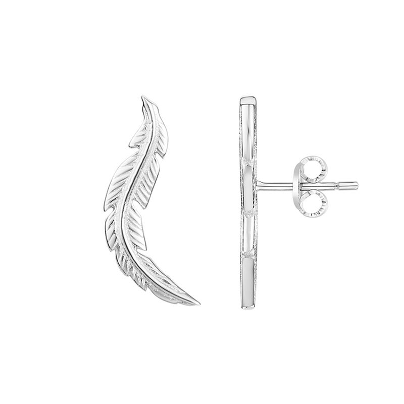 Boucles d'oreilles femme puces plumes edora argent 925/1000 - boucles-d-oreilles-femme - edora