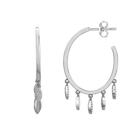 Creoles femme: créoles argent, or 18 carats & créoles or blanc (3) - boucles-d-oreilles-femme - edora - 1