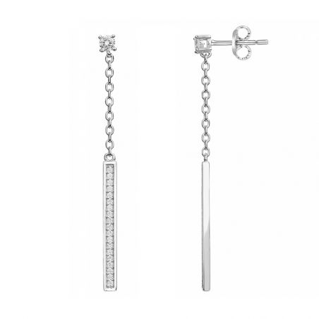 Boucles d’oreilles pendantes argent, or, perles & or blanc femme (2) - boucles-d-oreilles-femme - edora - 1