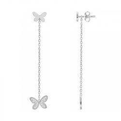 Boucles d'oreilles femme pendantes papillons edora argent 925/1000 et oxydes
 - boucles-d-oreilles-femme - edora - 0