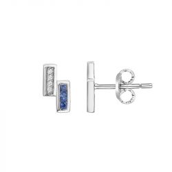 Boucles d'oreilles femme puces edora argent 925/1000 et oxydes - boucles-d-oreilles-femme - edora - 0
