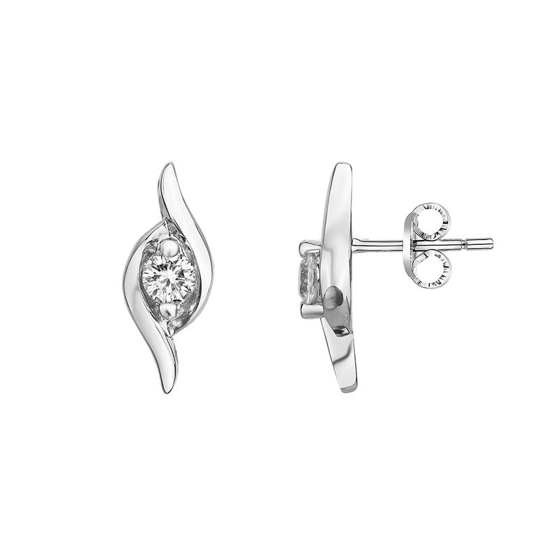 Boucles d'oreilles femme puces edora argent 925/1000 et oxydes - puces - edora