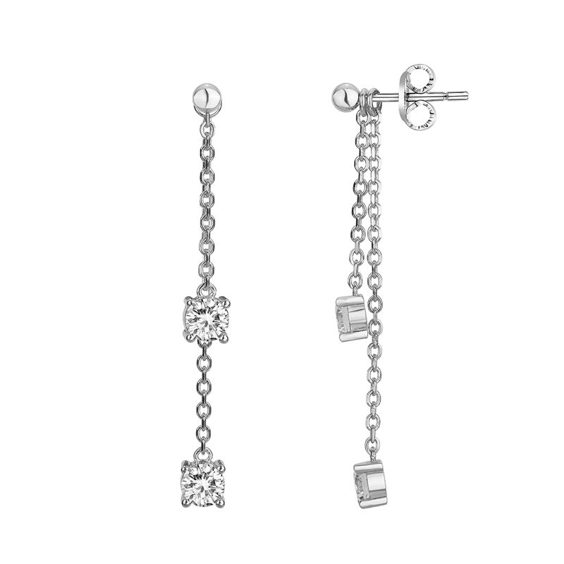 Boucles d'oreilles femme pendantes edora argent 925/1000 et oxydes - pendantes - edora