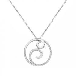 Collier femme spirale edora argent 925/1000 et oxydes - colliers-femme - edora - 0