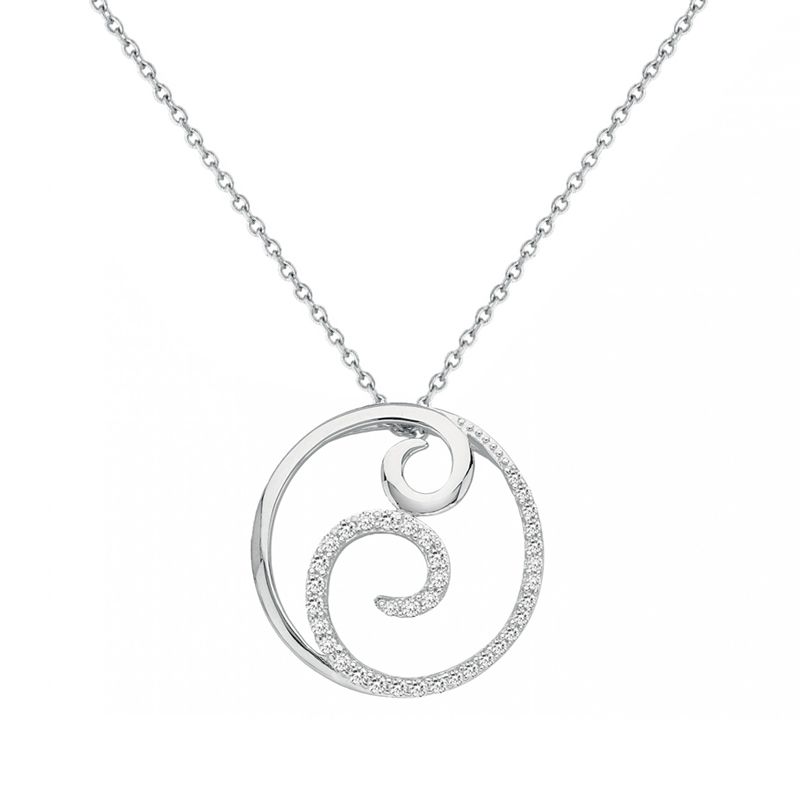 Collier femme spirale edora argent 925/1000 et oxydes - colliers-femme - edora