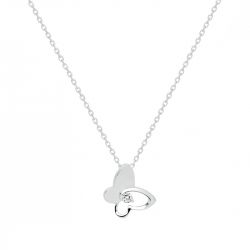Collier femme solitaire papillon edora argent 925/1000 et oxyde - colliers-femme - edora - 0