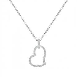 Collier femme coeur edora argent 925/1000 et oxydes - colliers-femme - edora - 0