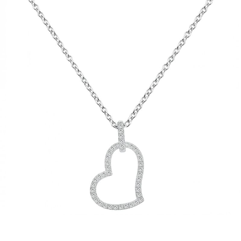 Collier femme coeur edora argent 925/1000 et oxydes - colliers-femme - edora