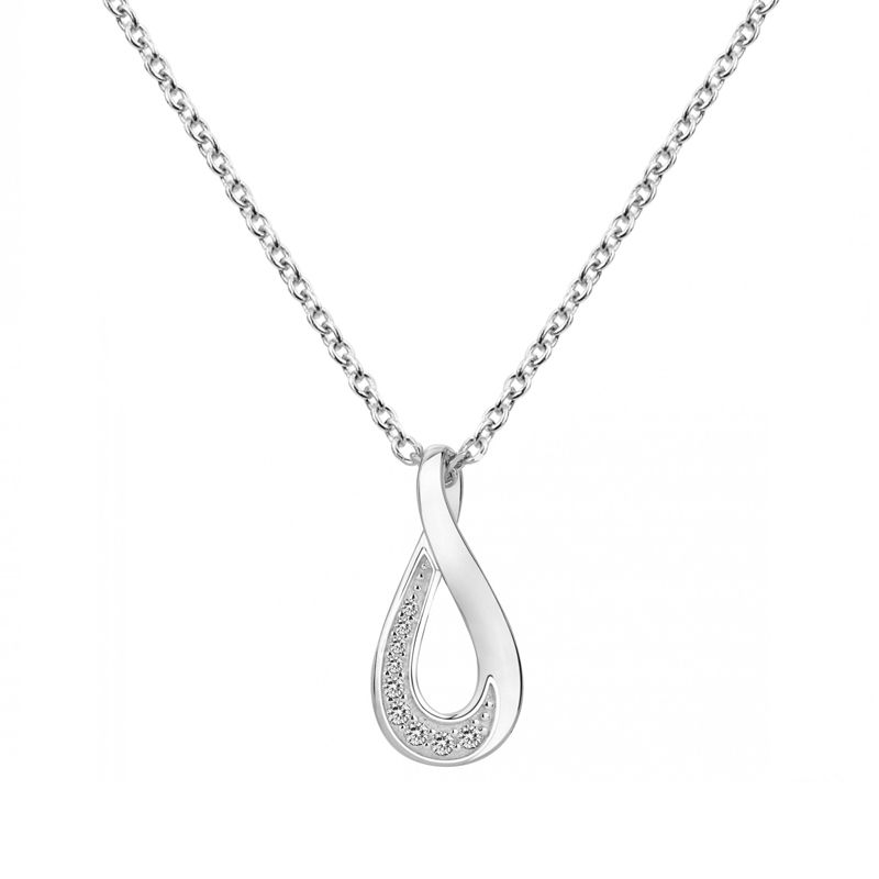 Collier femme torsade edora argent 925/1000 et oxydes - colliers-femme - edora