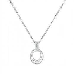 Collier femme ovale edora argent 925/1000 et oxydes - colliers-femme - edora - 0