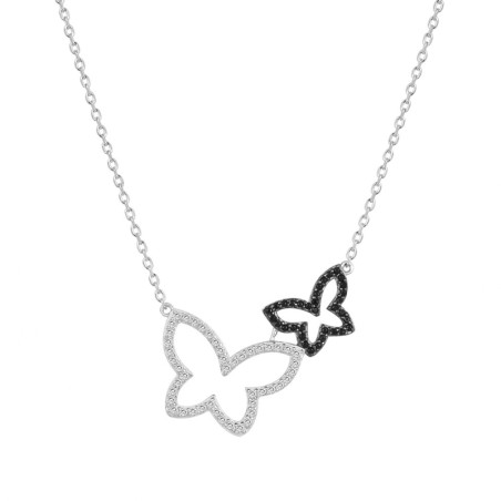 Collier femme papillons edora argent 925/1000 et oxydes – colliers femme